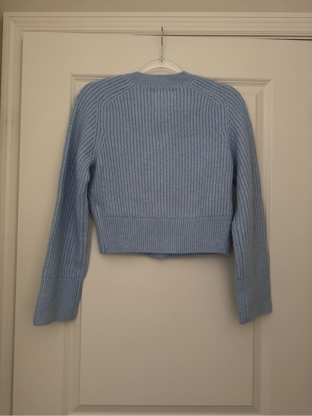 Abercrombie & Fitch Baby Blue Ribbed Kint Pearl-Button Cardigan - Picture 2 of 2